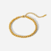 18K Gold PVD Plated Stainless Steel Round Bead Chain Bracelet