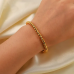 18K Gold PVD Plated Stainless Steel Round Bead Chain Bracelet